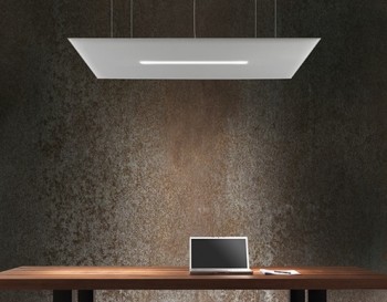 Oversize lux pannelli acustici da soffitto con luci lampadario led - Riganelli Arredamenti