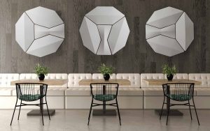 bow pannelli fonoassorbenti di design per ristoranti attacco a parete - riganelli