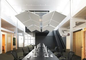 float pannelli fonoassorbenti per ufficio sospesi dal soffitto - riganelli