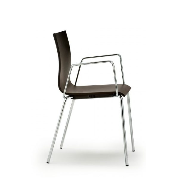 Wood seduta con struttura in acciaio e sedile in plastica - riganelli