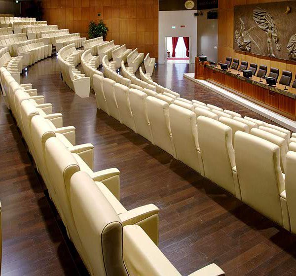 Prime sedute con sedile richiudibile per aula conferenza congressi auditorium - riganelli