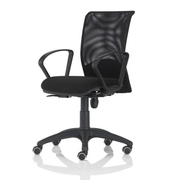 Quick bursa rete nera con braccioli fissi sedia per ufficio pronta consegna - Riganelli Arredamenti