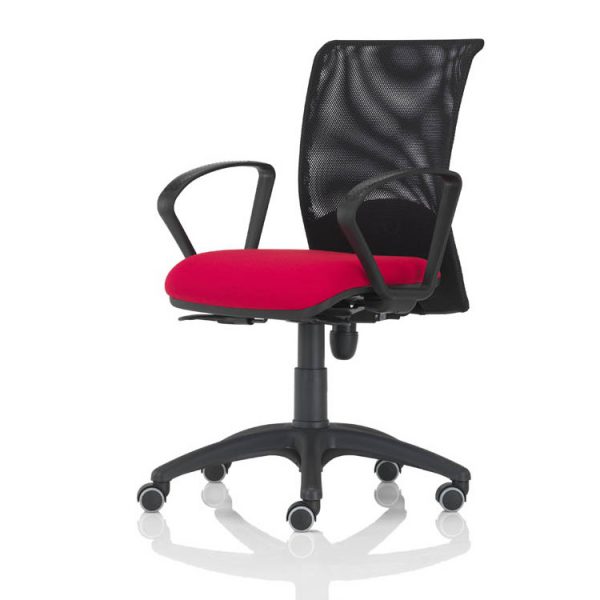 Quick bursa rete rossa con braccioli fissi sedia per ufficio pronta consegna - Riganelli Arredamenti