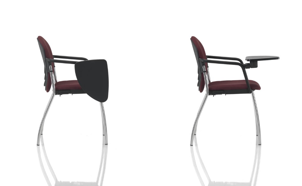 Sedute sulky 201 con tavoletta scrittoio gamba design cromata con braccioli - Riganelli Uffici