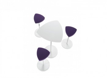 Sgabello kensho stool bianco viola triangolare - Riganelli Uffici