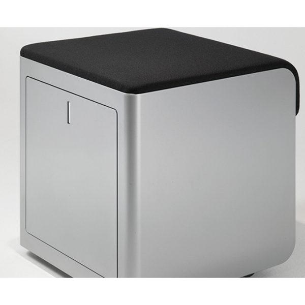 Cassettiera con cuscino cbox ufficio nera alluminio bianca - Riganelli Store