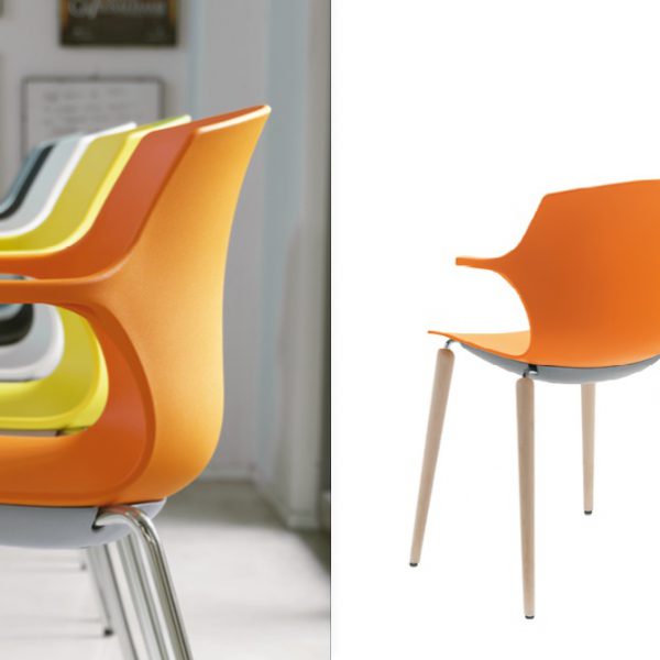 Frill sedia colorata collettività attesa - Riganelli Arredamenti