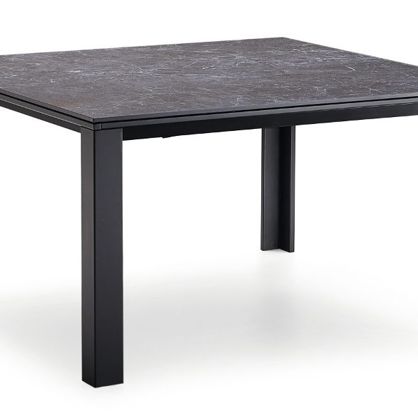Marcopolo tavolo quadrato allungabile con struttura in acciaio nera - riganelli