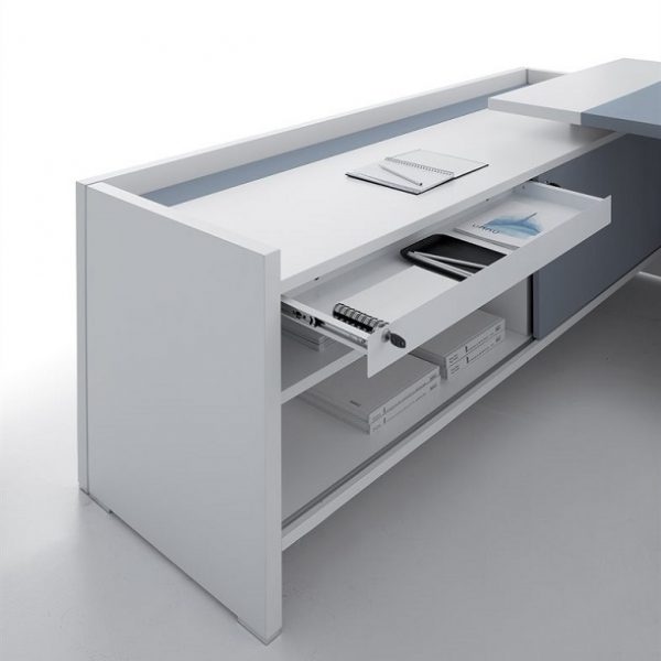 oxford scrivania direzionale con mobile di servizio cassetto con serratura - riganelli