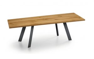 alexander tavolo in legno massello e gambe in metallo -riganelli