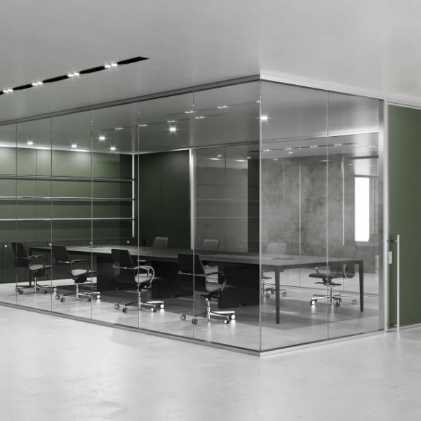 K82 parete vetrata divisoria per ufficio open space- riganelli