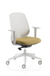 Key smart seduta operativa con base schienale e braccioli colore bianco -riganelli